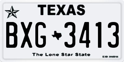 TX license plate BXG3413