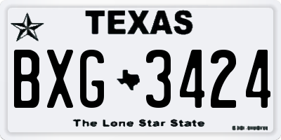 TX license plate BXG3424