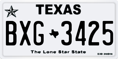 TX license plate BXG3425
