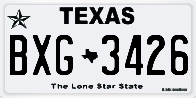 TX license plate BXG3426
