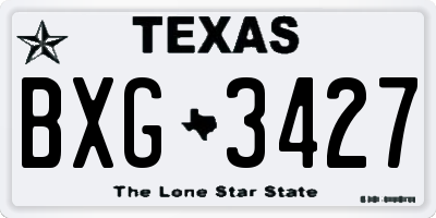 TX license plate BXG3427