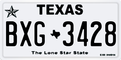 TX license plate BXG3428