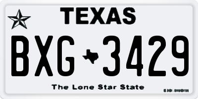 TX license plate BXG3429