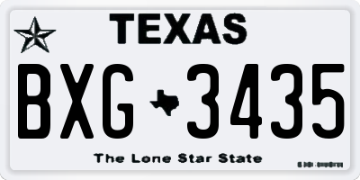 TX license plate BXG3435