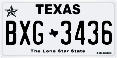 TX license plate BXG3436