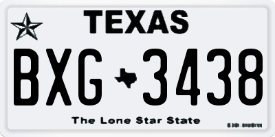 TX license plate BXG3438
