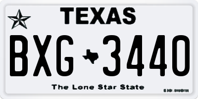 TX license plate BXG3440