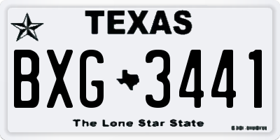 TX license plate BXG3441