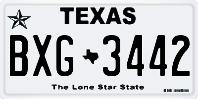 TX license plate BXG3442