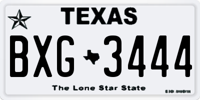 TX license plate BXG3444