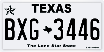 TX license plate BXG3446