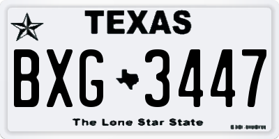 TX license plate BXG3447