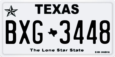 TX license plate BXG3448