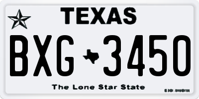 TX license plate BXG3450
