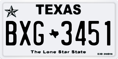 TX license plate BXG3451