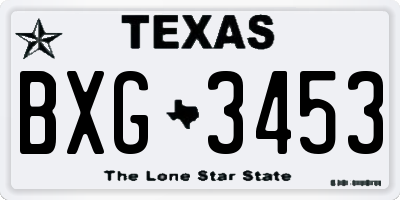 TX license plate BXG3453