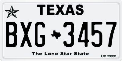 TX license plate BXG3457