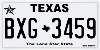 TX license plate BXG3459