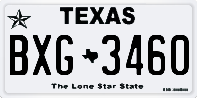 TX license plate BXG3460