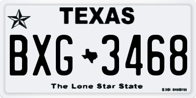 TX license plate BXG3468