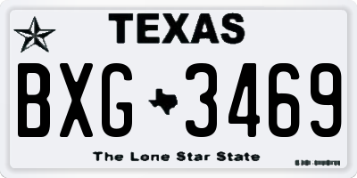 TX license plate BXG3469