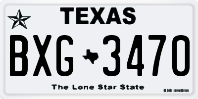 TX license plate BXG3470