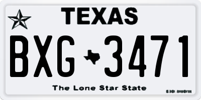TX license plate BXG3471