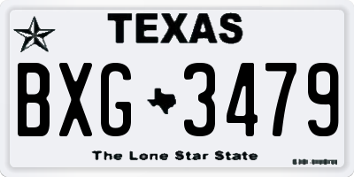 TX license plate BXG3479
