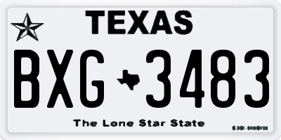 TX license plate BXG3483