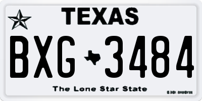 TX license plate BXG3484