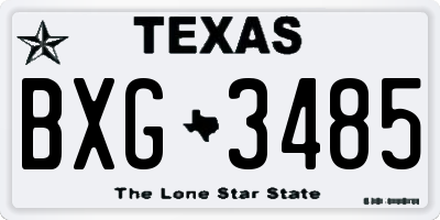 TX license plate BXG3485