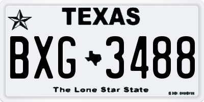 TX license plate BXG3488