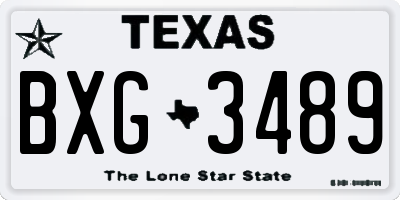 TX license plate BXG3489