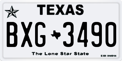 TX license plate BXG3490