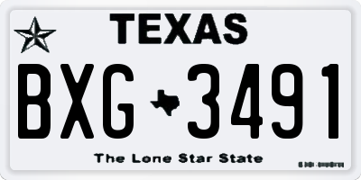 TX license plate BXG3491