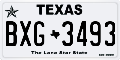TX license plate BXG3493