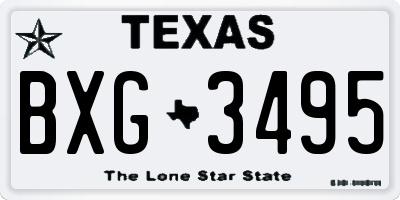 TX license plate BXG3495