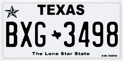 TX license plate BXG3498