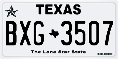 TX license plate BXG3507