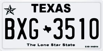 TX license plate BXG3510