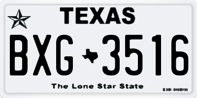 TX license plate BXG3516