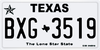 TX license plate BXG3519
