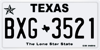 TX license plate BXG3521