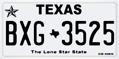 TX license plate BXG3525