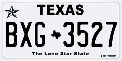 TX license plate BXG3527