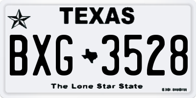 TX license plate BXG3528