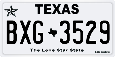 TX license plate BXG3529