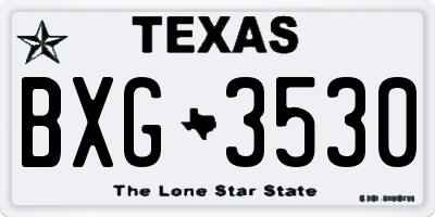 TX license plate BXG3530