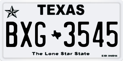 TX license plate BXG3545