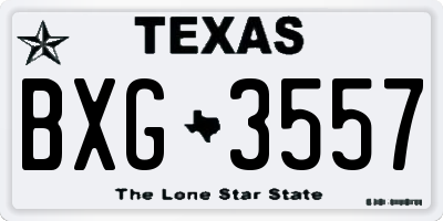 TX license plate BXG3557